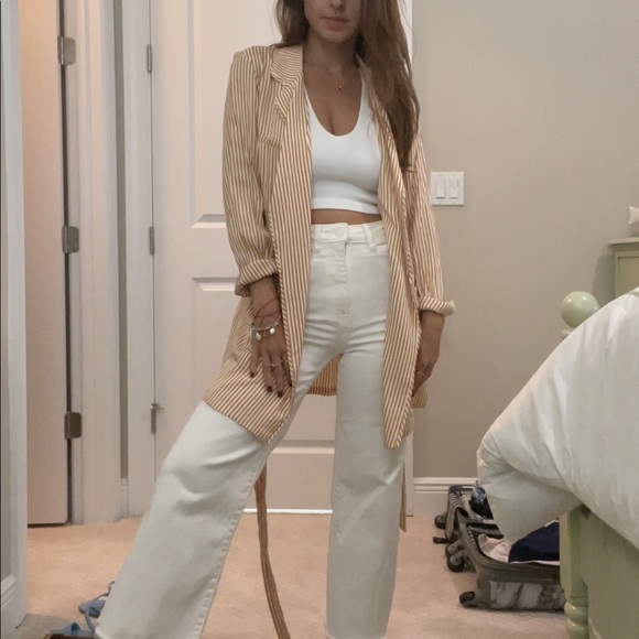 Yellow Pinstripe Arrive Clothing (Now Afrm) Blazer - Picture 13 of 15